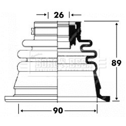 Cv Joint Boot Kit BORG & BECK BCB2848 for MITSUBISHI