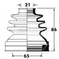 Cv Joint Boot Kit BORG & BECK BCB2850 for CHRYSLER