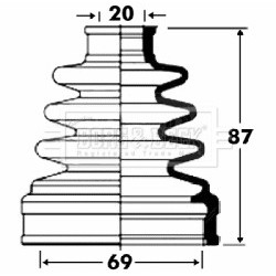 Cv Joint Boot Kit BORG & BECK BCB2858 for SUBARU