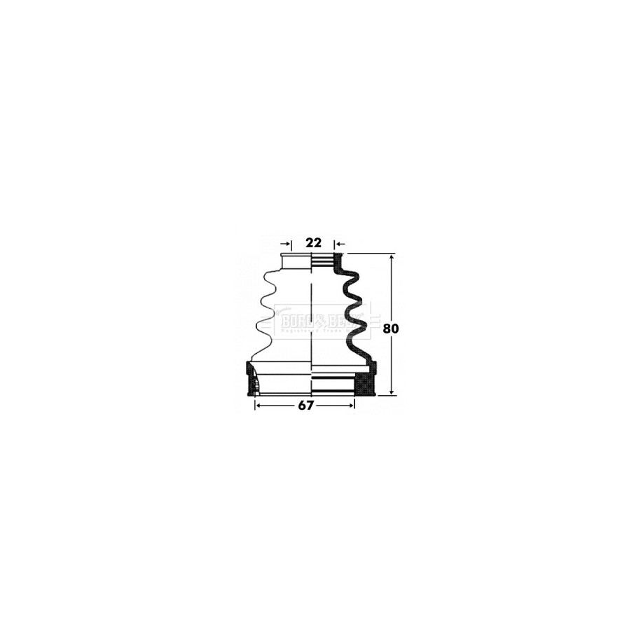 Cv Joint Boot Kit BORG & BECK BCB2870 for TOYOTA COROLLA
