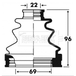 Cv Joint Boot Kit BORG & BECK BCB2872 for TOYOTA COROLLA