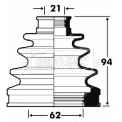 Cv Joint Boot Kit BORG & BECK BCB2875 for TOYOTA PRIUS