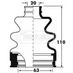 Cv Joint Boot Kit BORG & BECK BCB2887 for CHRYSLER NEON