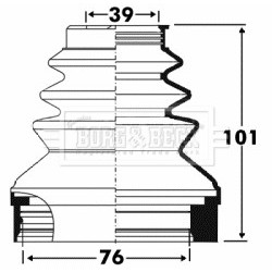 Cv Joint Boot Kit BORG & BECK BCB2890 for CITROEN