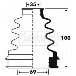 Cv Joint Boot Kit BORG & BECK BCB2903 for FORD FOCUS OE 1302513