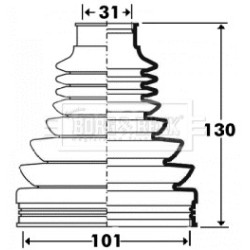 Cv Joint Boot Kit BORG & BECK BCB2907 for LAND ROVER DISCOVERY