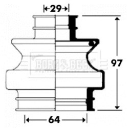 Cv Joint Boot Kit BORG & BECK BCB2910 for MERCEDES S-CLASS