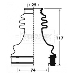 Cv Joint Boot Kit BORG & BECK BCB2916 for PORSCHE