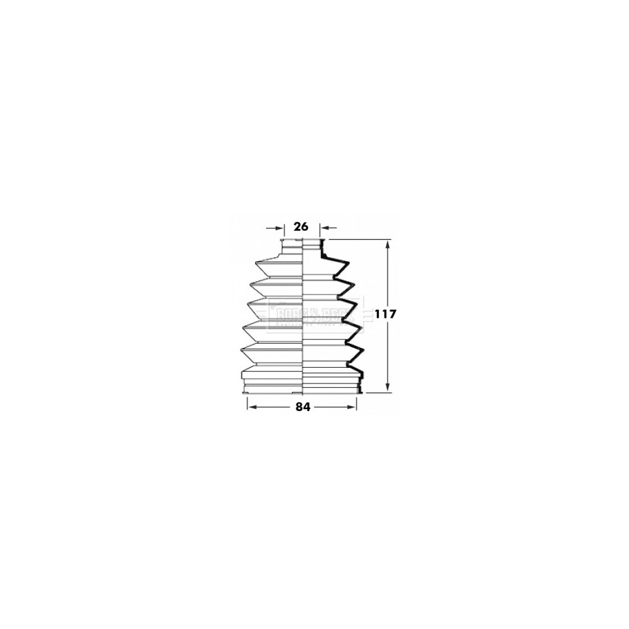 Cv Joint Boot Kit BORG & BECK BCB6012 for MAZDA