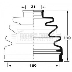 Cv Joint Boot Kit BORG & BECK BCB6026 for MITSUBISHI PAJERO