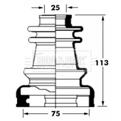 Cv Joint Boot Kit BORG & BECK BCB6030 for NISSAN 200SX