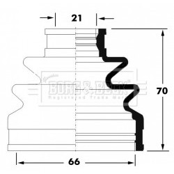 Cv Joint Boot Kit BORG & BECK BCB6040 for SUBARU OE 28423FE010
