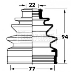 Cv Joint Boot Kit BORG & BECK BCB6046 for SUZUKI GRAND