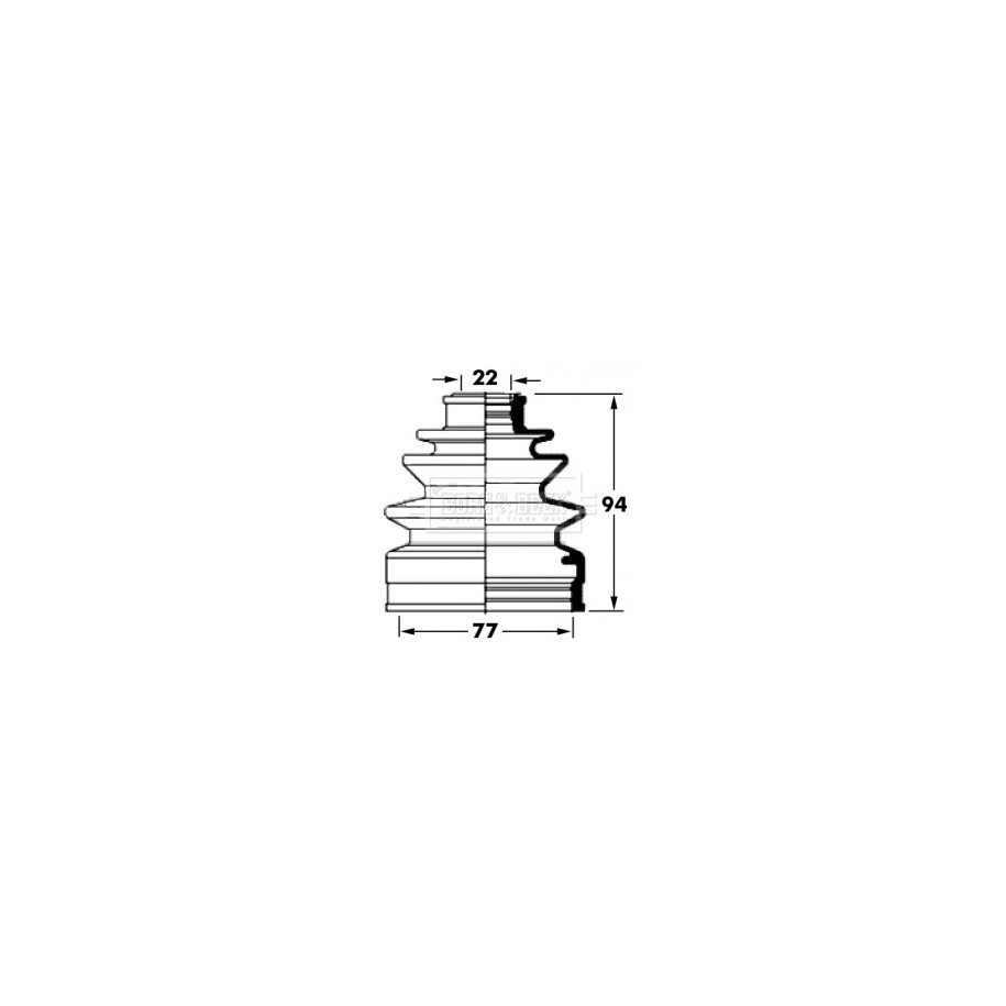 Cv Joint Boot Kit BORG & BECK BCB6046 for SUZUKI GRAND