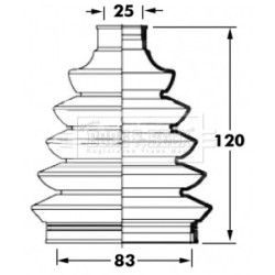 Cv Joint Boot Kit BORG & BECK BCB6048 for ABARTH