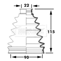Cv Joint Boot Kit BORG & BECK BCB6050 for TOYOTA OE 0443842080