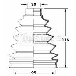 Cv Joint Boot Kit BORG & BECK BCB6051 for TOYOTA OE 0443844050