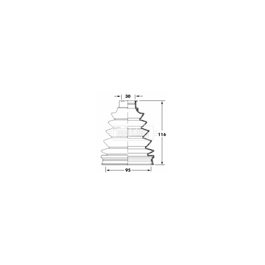 Cv Joint Boot Kit BORG & BECK BCB6051 for TOYOTA OE 0443844050