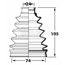 Cv Joint Boot Kit BORG & BECK BCB6059 for TOYOTA YARIS OE 0443852070