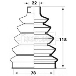 Cv Joint Boot Kit BORG & BECK BCB6060 for ALFA ROMEO