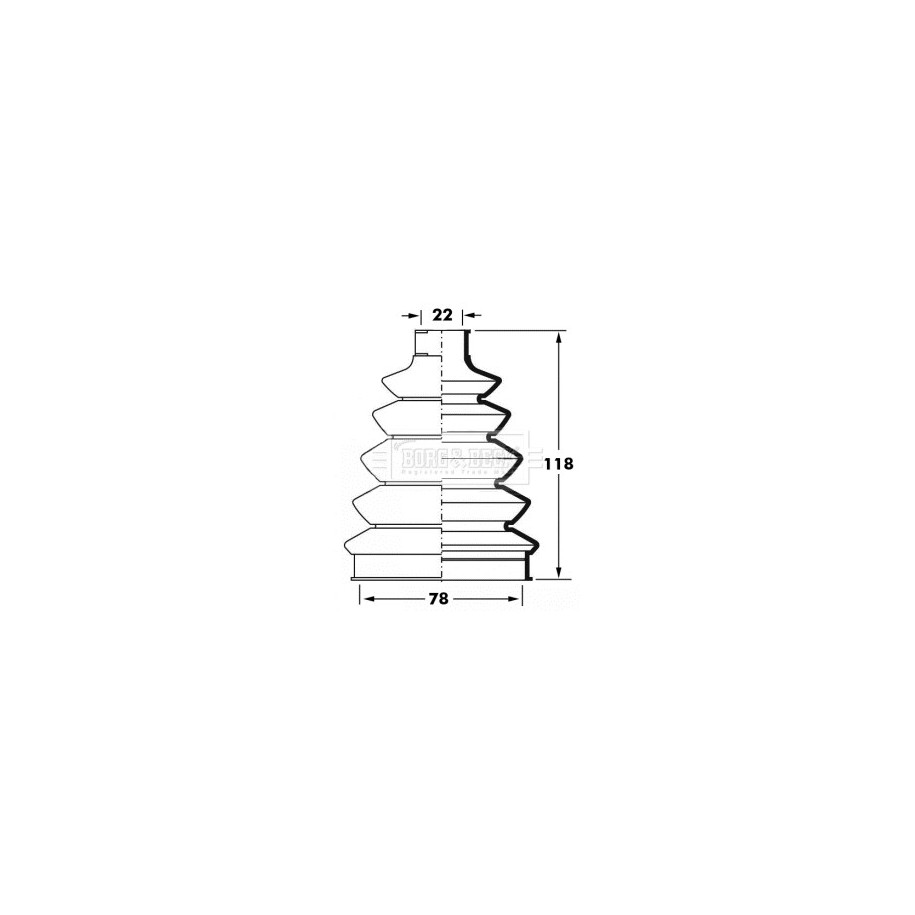 Cv Joint Boot Kit BORG & BECK BCB6060 for ALFA ROMEO