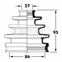 Cv Joint Boot Kit BORG & BECK BCB6061 for TOYOTA 4