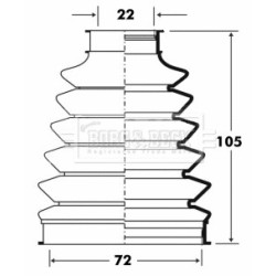Cv Joint Boot Kit BORG & BECK BCB6073 for FIAT