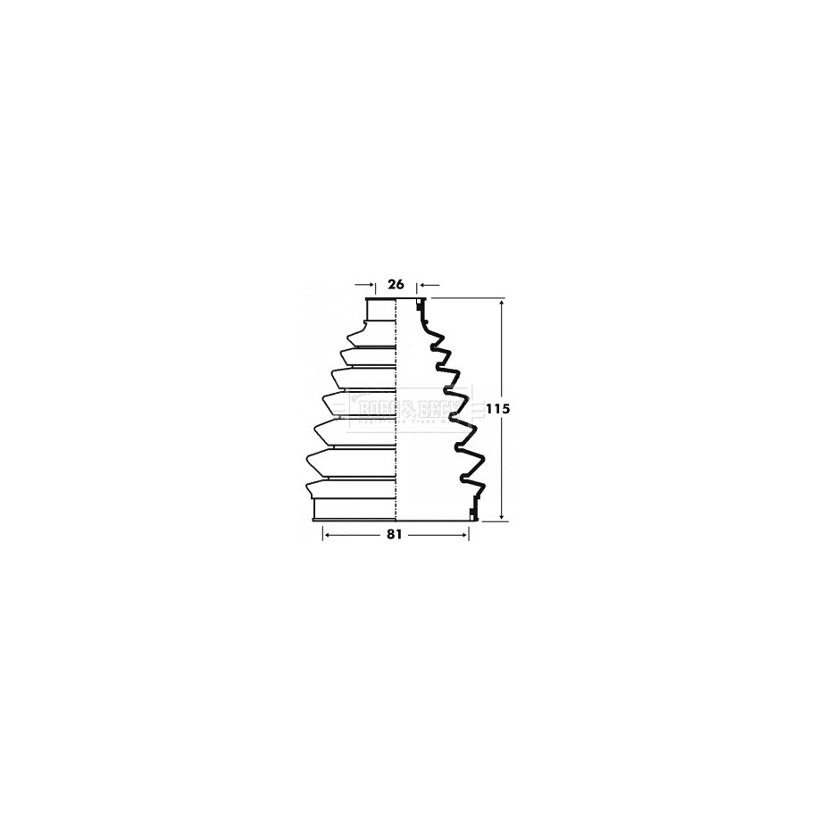Cv Joint Boot Kit BORG & BECK BCB6075 for ABARTH