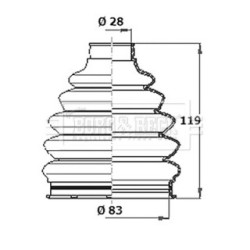 Cv Joint Boot Kit BORG & BECK BCB6084 for FORD