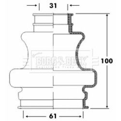 Cv Joint Boot Kit BORG & BECK BCB6092 for MERCEDES OE 2103500737