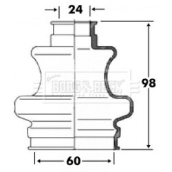 Cv Joint Boot Kit BORG & BECK BCB6094 for MERCEDES OE 2203570191