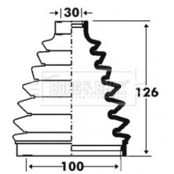 Cv Joint Boot Kit BORG & BECK BCB6100 for RENAULT ESPACE OE 7701209248