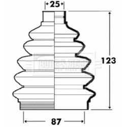 Cv Joint Boot Kit BORG & BECK BCB6105 for VW FOX OE 6QE498203A