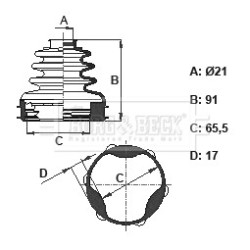 Cv Joint Boot Kit BORG & BECK BCB6108 for FORD B-MAX