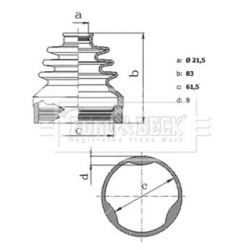 Cv Joint Boot Kit BORG & BECK BCB6156 for RENAULT
