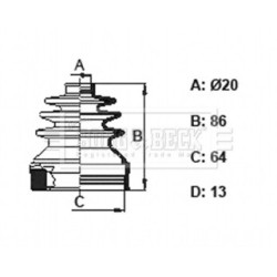 Cv Joint Boot Kit BORG & BECK BCB6157 for CITROEN