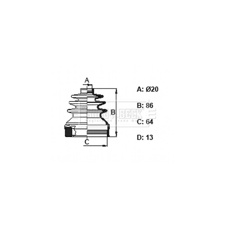 Cv Joint Boot Kit BORG & BECK BCB6157 for CITROEN
