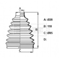 Cv Joint Boot Kit BORG & BECK BCB6163 for ALFA ROMEO