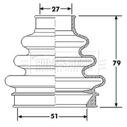 Cv Joint Boot Kit BORG & BECK BCB6177 for BMW OE 33217540117