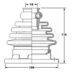 Cv Joint Boot Kit BORG & BECK BCB6184 for AUDI