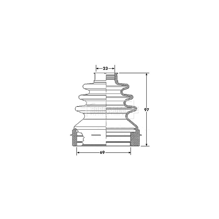 Cv Joint Boot Kit BORG & BECK BCB6187 for ALFA ROMEO