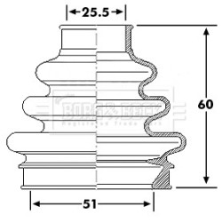 Cv Joint Boot Kit BORG & BECK BCB6189 for AUDI