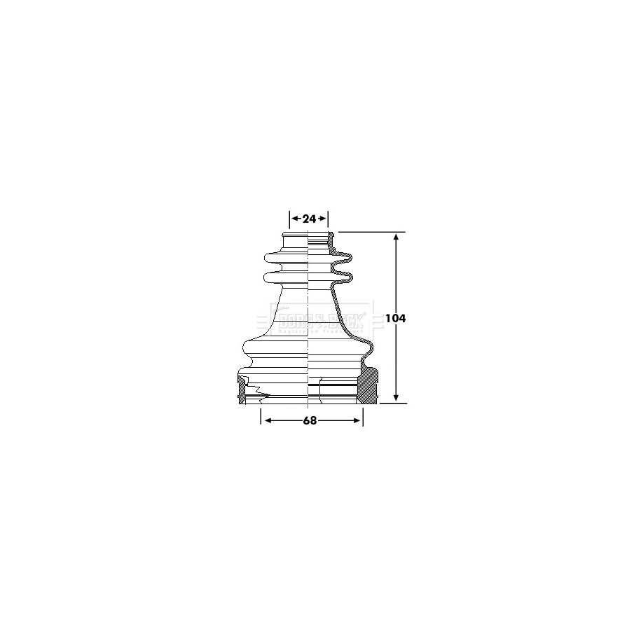 Cv Joint Boot Kit BORG & BECK BCB6196 for RENAULT OE 7701209254