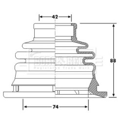Cv Joint Boot Kit BORG & BECK BCB6197 for NISSAN