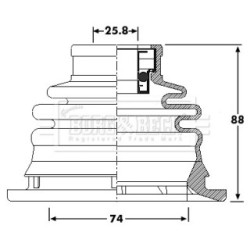 Cv Joint Boot Kit BORG & BECK BCB6209 for RENAULT OE 7701470567