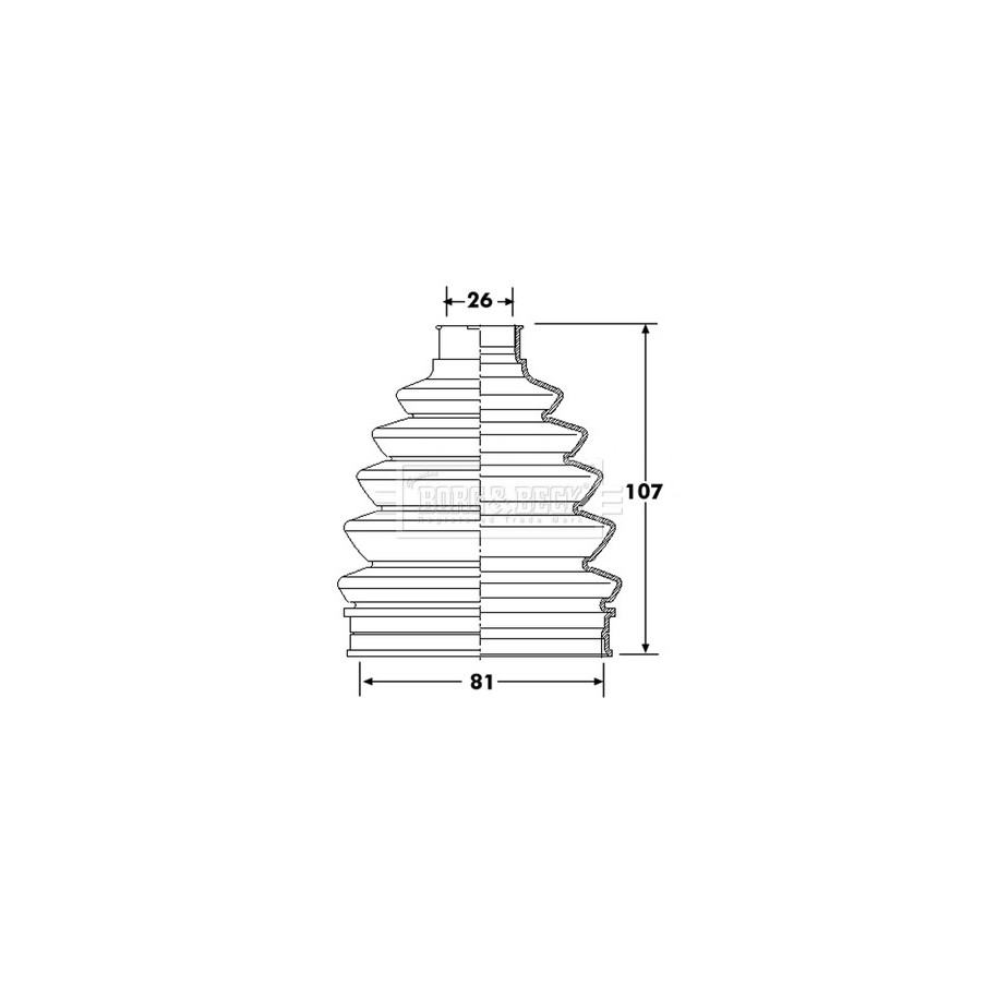 Cv Joint Boot Kit BORG & BECK BCB6215 for MERCEDES A-CLASS