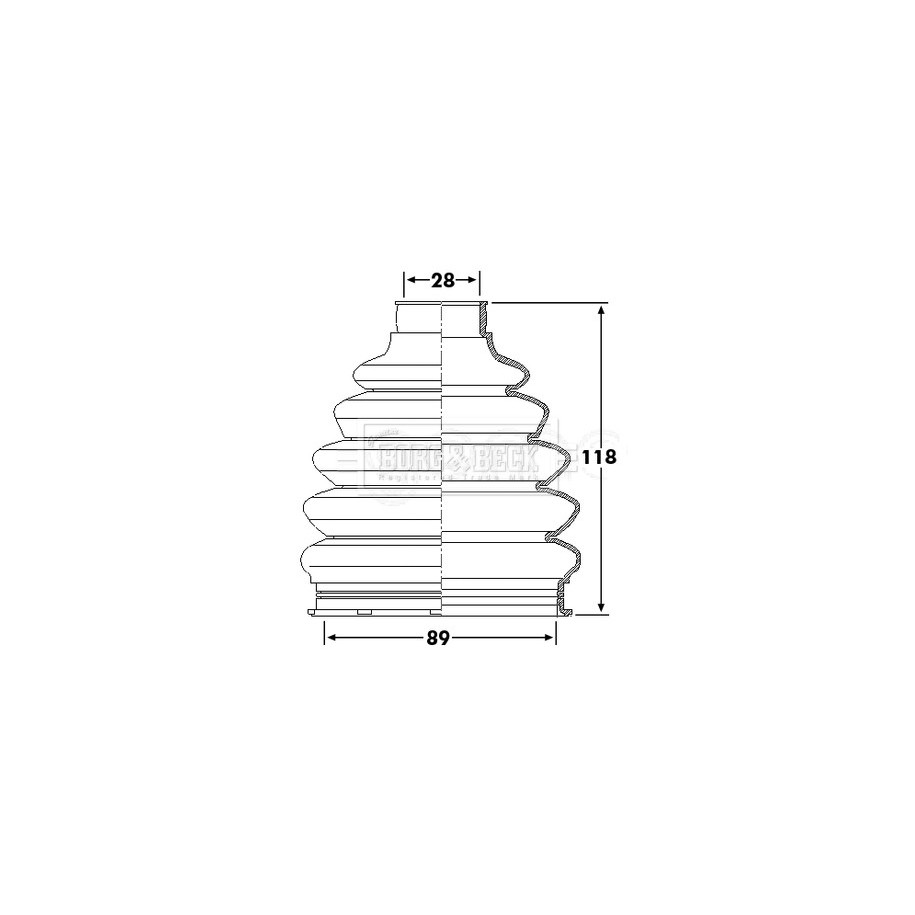 Cv Joint Boot Kit BORG & BECK BCB6229 for CHRYSLER