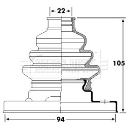 Cv Joint Boot Kit BORG & BECK BCB6238 for BMW 3