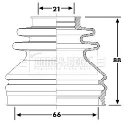 Cv Joint Boot Kit BORG & BECK BCB6240 for AUDI