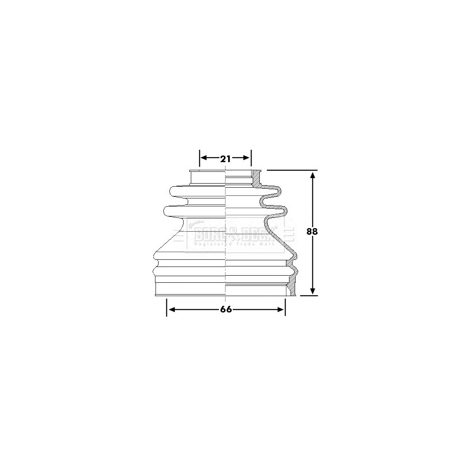 Cv Joint Boot Kit BORG & BECK BCB6240 for AUDI